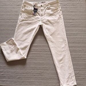 NWT Company Eighty One Mens Stratford Slim Fit White Jeans Premium Stretch 38x32